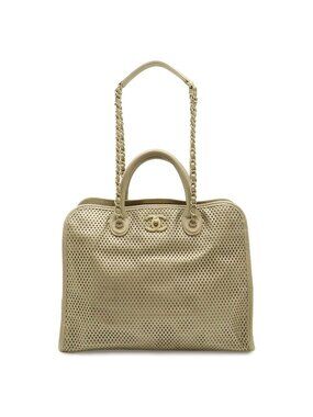 Chanel French Riviera CC Logo Mesh Perforated Tote Chain Shoulder Bag 2-Way